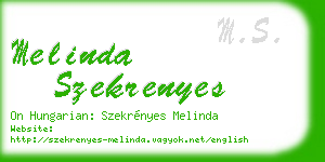 melinda szekrenyes business card